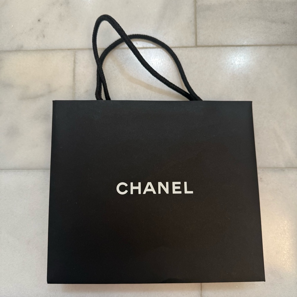 CHANEL Black Paper Shopping Bag